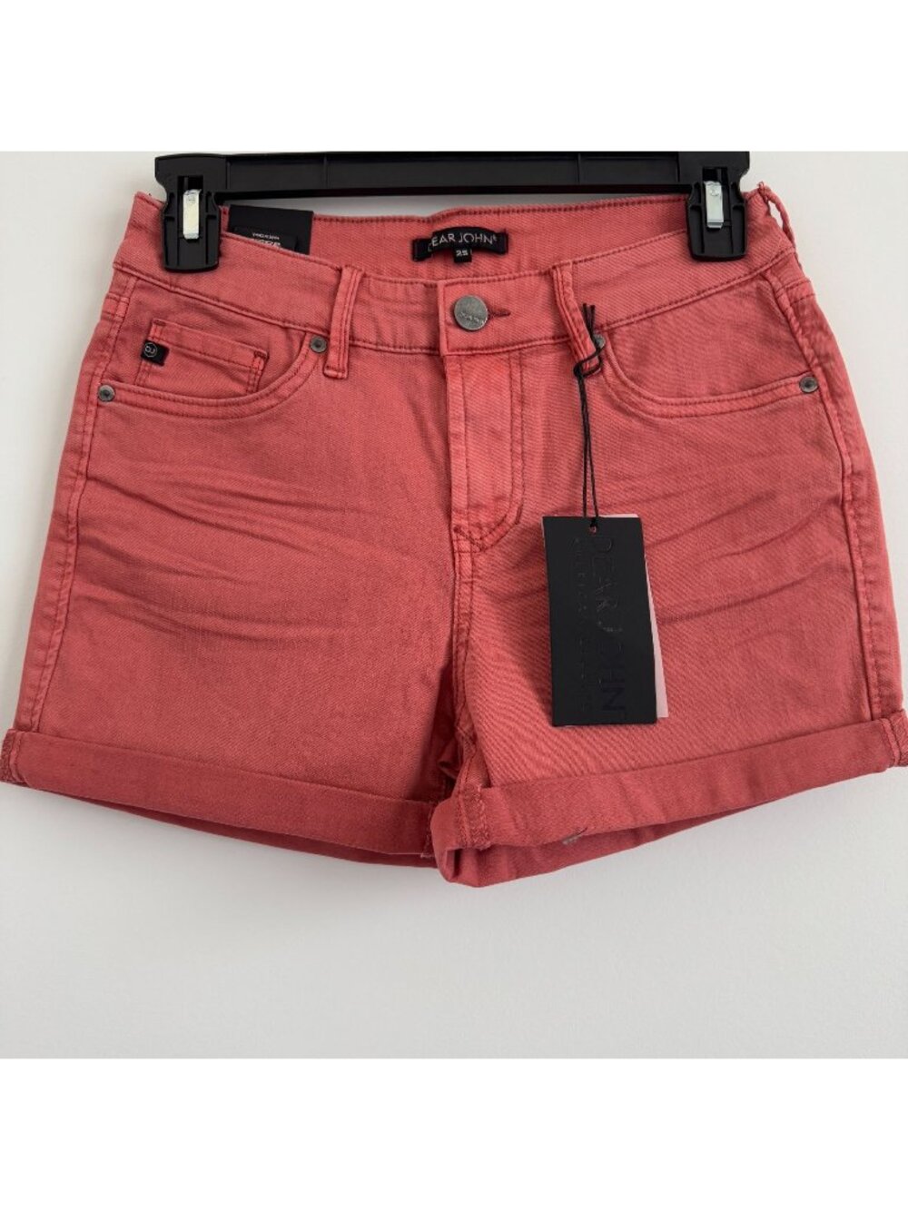 Dear John Women Coral Denim American Classic Mid Rise Short Size 25